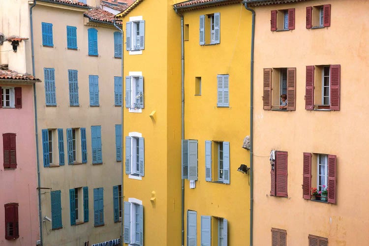 France, Provence, Grasse. Colorful buildings. 