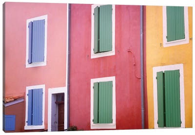 France, Provence, Roussillon. Colorful building exteriors.  Canvas Art Print - Provence