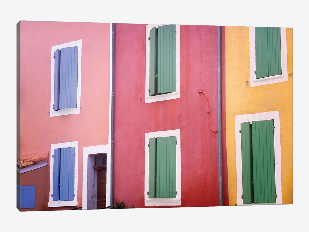 France, Provence, Roussillon. Colorful building exteriors.  by Jaynes Gallery 1-piece Art Print