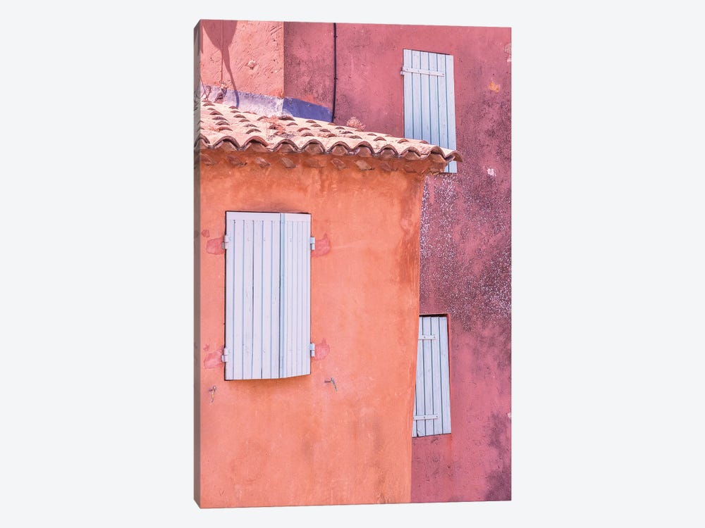 France, Provence, Roussillon. Window shutters in buildings.  by Jaynes Gallery 1-piece Canvas Wall Art