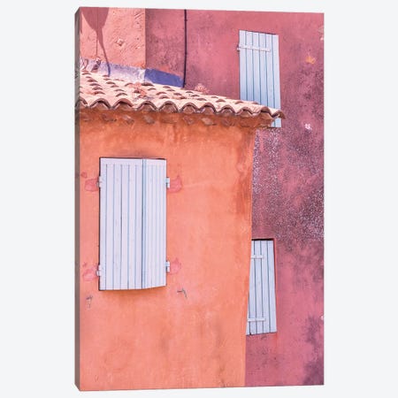 France, Provence, Roussillon. Window shutters in buildings.  Canvas Print #JYG236} by Jaynes Gallery Canvas Print
