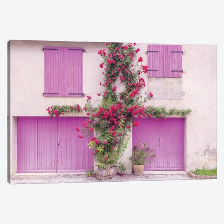 France, Provence. Colorful house facade.  Canvas Print #JYG238} by Jaynes Gallery Canvas Wall Art