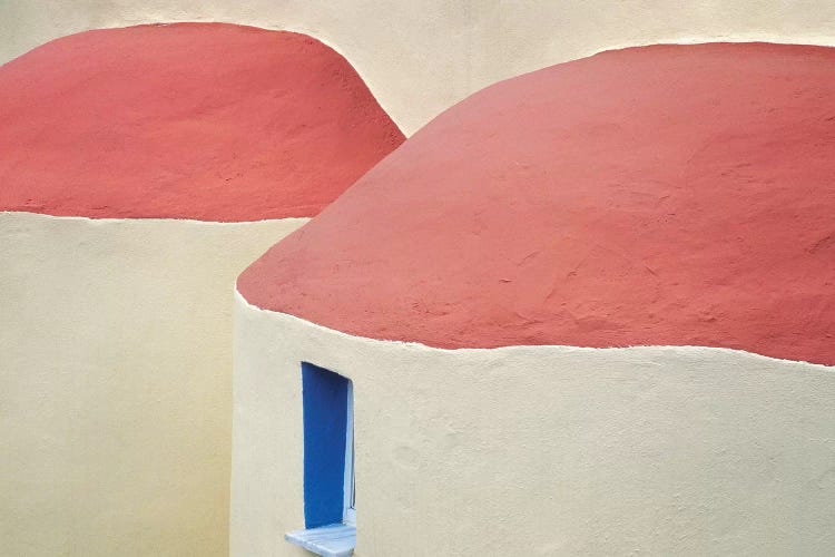 Greece, Kalymnos. Roofs of Greek Orthodox church. 