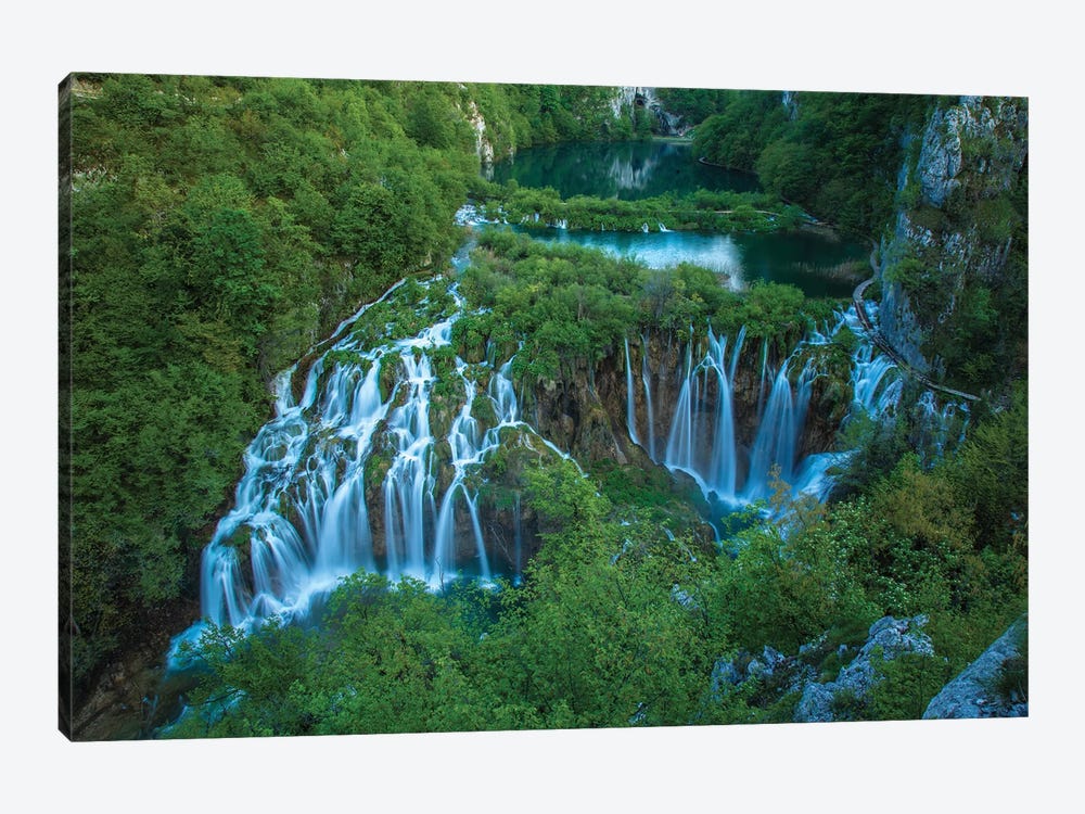 Croatia, Plitvice Lakes National Park. Waterfall landscape. by Jaynes Gallery 1-piece Canvas Artwork