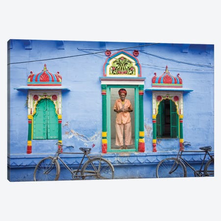 India, Rajasthan, spiritual man in doorway.  Canvas Print #JYG255} by Jaynes Gallery Art Print