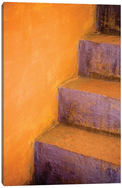 India, Rajasthan. Colorful stairway close-up.  Canvas Art Print - Stairs & Staircases