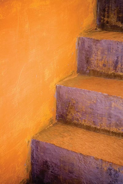 Staircases: India, Rajasthan. Colorful stairway close-up.  by Jaynes Gallery