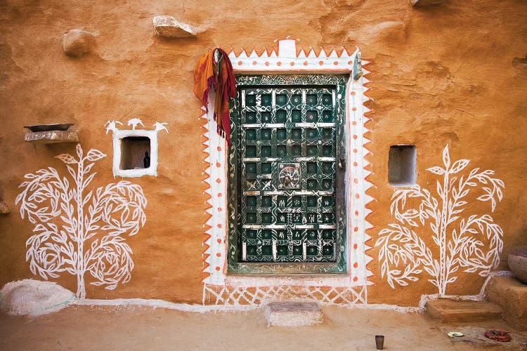 India, Rajasthan. Traditional desert house exterior. 