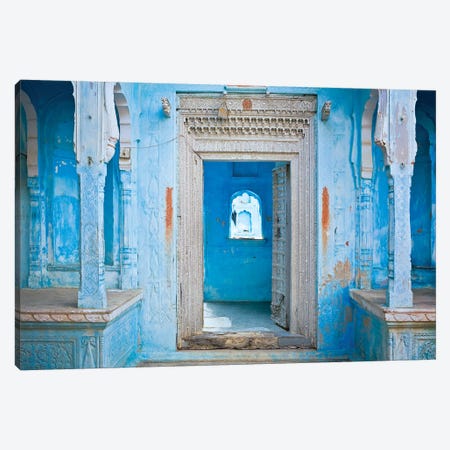 India, Rajasthan. Traditional house entrance.  Canvas Print #JYG259} by Jaynes Gallery Canvas Wall Art
