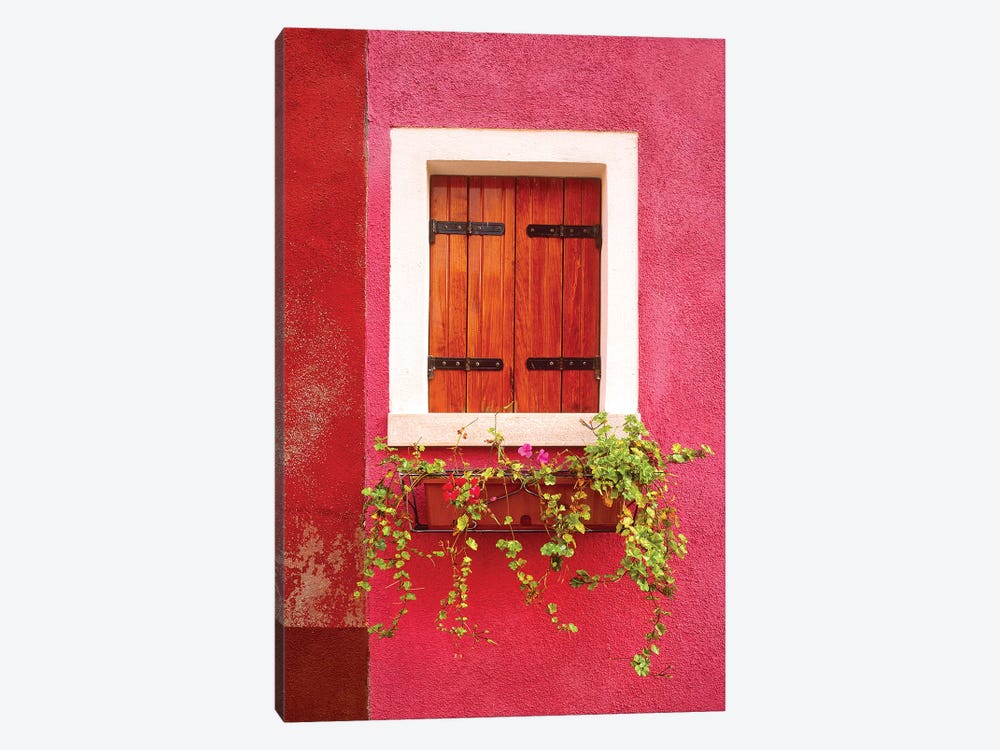 Italy, Burano. Colorful window and walls.  by Jaynes Gallery 1-piece Canvas Print