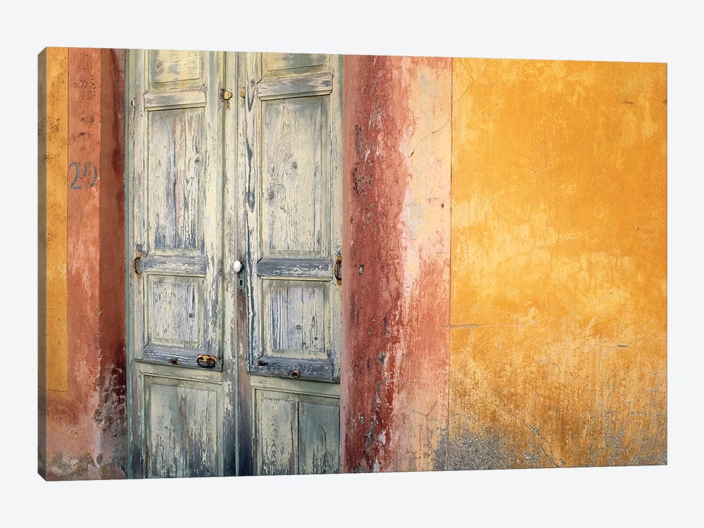 Italy, Lipari. Weathered wall and door.  by Jaynes Gallery 1-piece Canvas Artwork