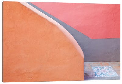 Italy, Procida. Stairwell and wall.  Canvas Art Print - Stairs & Staircases