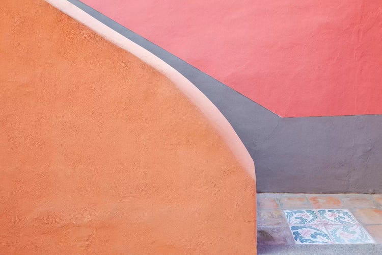 Italy, Procida. Stairwell and wall. 