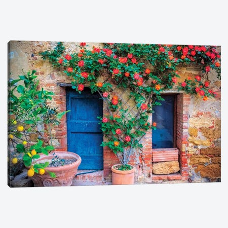 Italy, Val d' Orcia. two doors with vegetation  Canvas Print #JYG283} by Jaynes Gallery Canvas Print