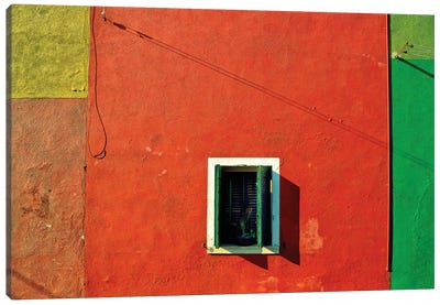 Italy, Veneto, Burano. Close-up of house wall.  Canvas Art Print - Burano