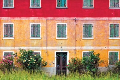 Italy, Veneto. Colorful farmhouse exterior.  by Jaynes Gallery canvas print