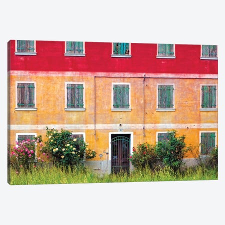 Italy, Veneto. Colorful farmhouse exterior.  Canvas Print #JYG287} by Jaynes Gallery Canvas Artwork