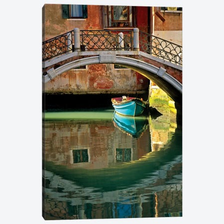 Italy, Venice. Canal bridge and building.  Canvas Print #JYG289} by Jaynes Gallery Canvas Print