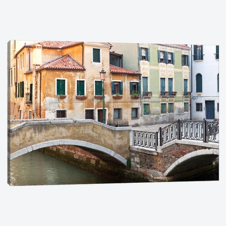 Italy, Venice. Canal bridge and buildings.  Canvas Print #JYG290} by Jaynes Gallery Canvas Artwork