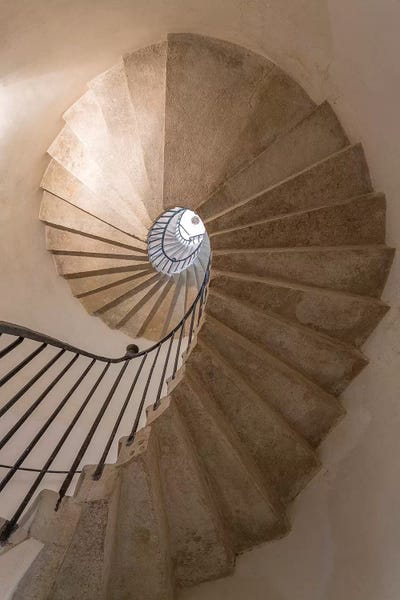 Italy, Venice. Spiral stairwell.  by Jaynes Gallery metal wall art