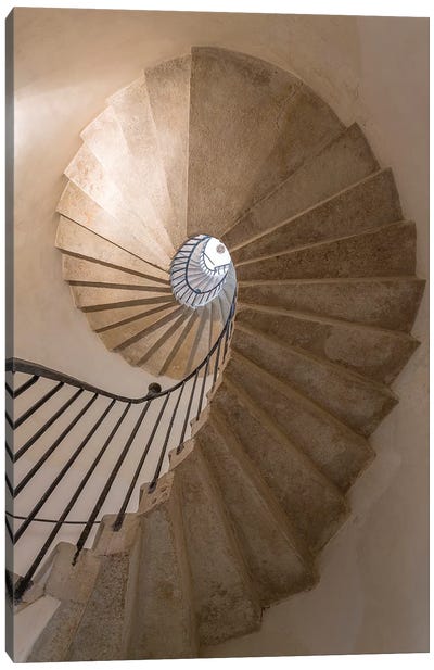 Italy, Venice. Spiral stairwell.  Canvas Art Print - Stairs & Staircases