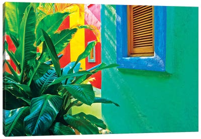 Mexico, Costalegre. Colorful hotel walls.  Canvas Art Print - Mexico Art