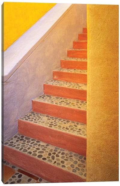 Mexico, Costalegre. Colorful stone stairs.  Canvas Art Print - Stairs & Staircases