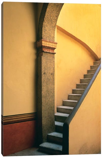 Mexico, Costalegre. Stone stairway of house.  Canvas Art Print - Stairs & Staircases