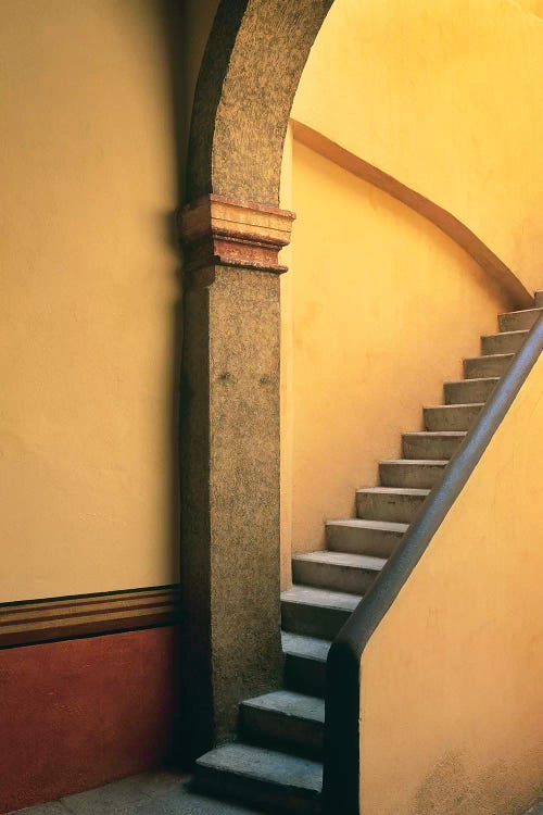 Mexico, Costalegre. Stone stairway of house. 