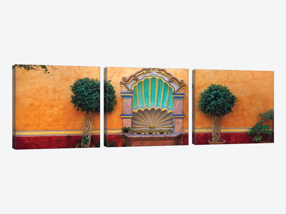 Mexico, Queretaro. Courtyard with fountain.  by Jaynes Gallery 3-piece Canvas Artwork