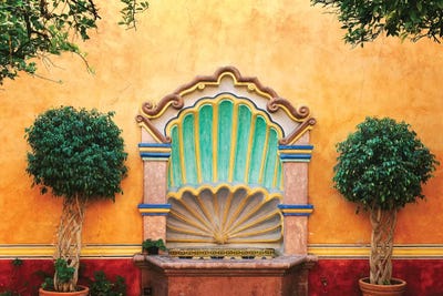 Mexico, Queretaro. Courtyard with fountain.  by Jaynes Gallery acrylic art print