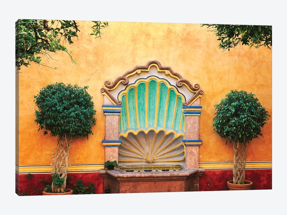 Mexico, Queretaro. Courtyard with fountain.  by Jaynes Gallery 1-piece Art Print
