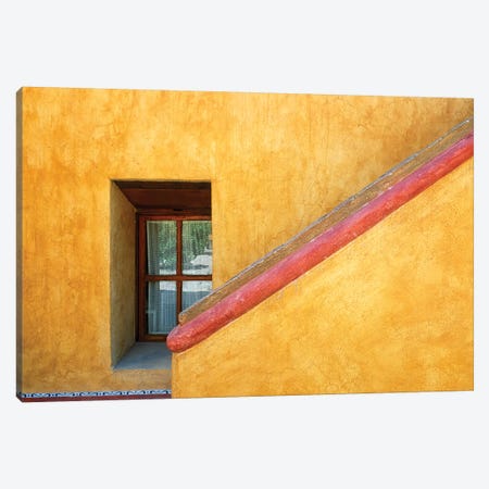 Mexico, Queretaro. Window and stairway of building.  Canvas Print #JYG305} by Jaynes Gallery Canvas Print