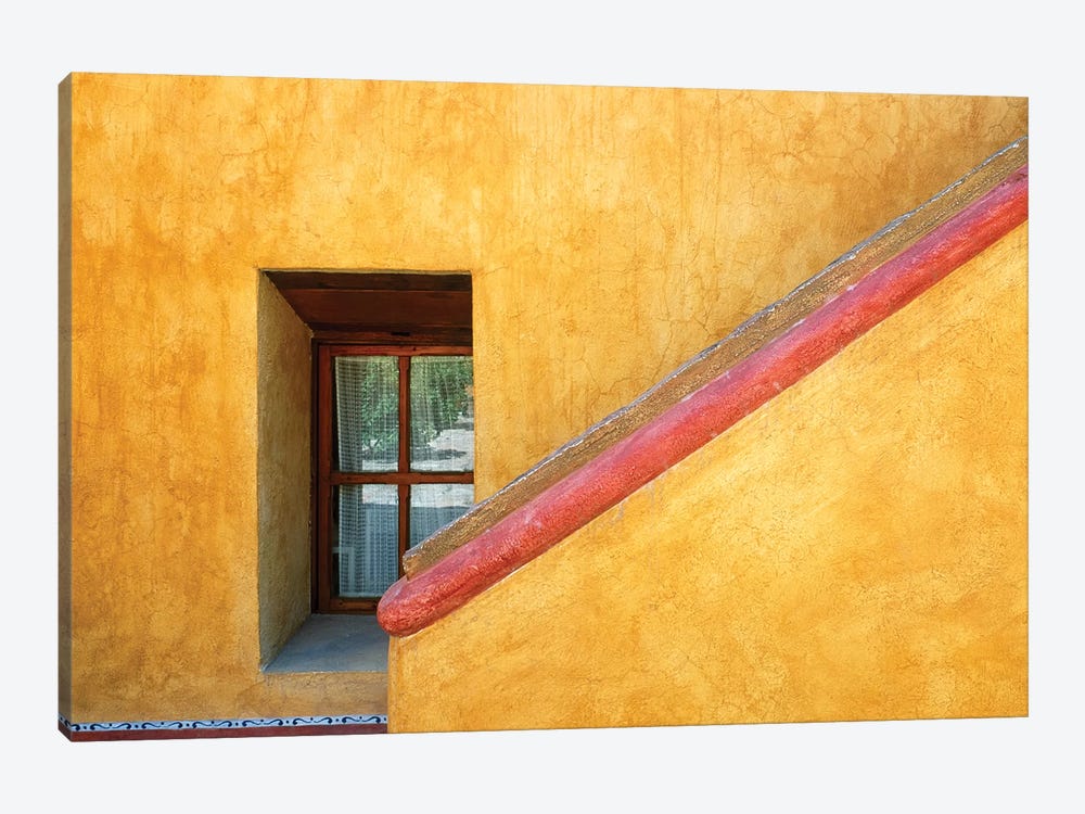 Mexico, Queretaro. Window and stairway of building.  by Jaynes Gallery 1-piece Canvas Print