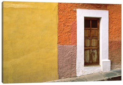 Mexico, San Miguel de Allende. Door and house exterior.  Canvas Art Print - Door Art