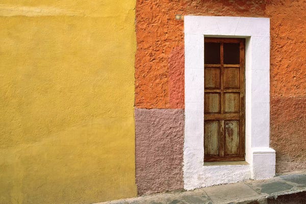 Mexico, San Miguel de Allende. Door and house exterior.