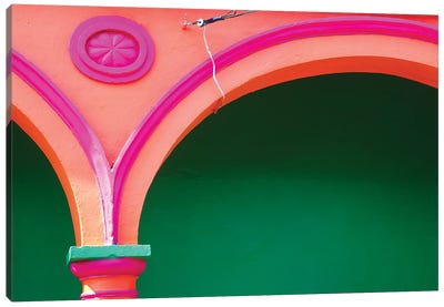 Mexico, Tlacotalpan. Colorful arch and decoration.  Canvas Art Print - Mexico Art