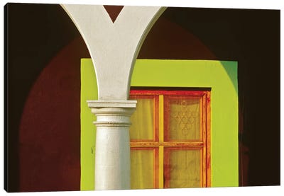 Mexico, Veracruz, Tlacotalpan. Window and arch of home.  Canvas Art Print - Mexico Art