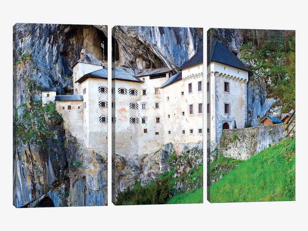 Slovenia, Predjama Castle. Castle built into mountain wall.  by Jaynes Gallery 3-piece Canvas Wall Art