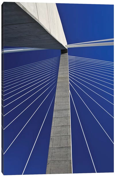 USA, South Carolina, Charleston. Looking up at Arthur Ravenel Jr. Bridge structure. Canvas Art Print - South Carolina Art