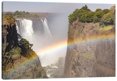 Africa, Zimbabwe, Victoria Falls. Rainbow at Victoria Falls.  Canvas Art Print - Zimbabwe