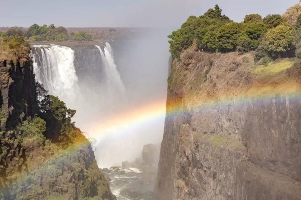 Rainbow At Victoria Falls I. Africa, Zimbabwe, Victoria Falls