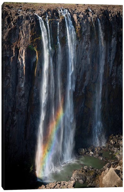 Africa, Zimbabwe, Victoria Falls. Rainbow at Victoria Falls.  Canvas Art Print - Weather Art