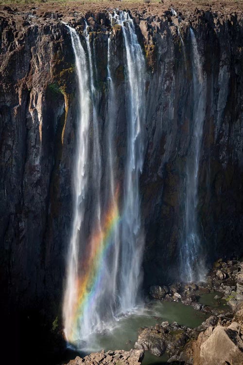 Africa, Zimbabwe, Victoria Falls. Rainbow at Victoria Falls. 