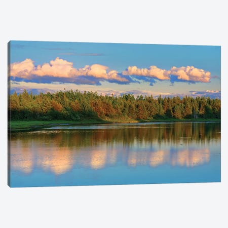 Canada, New Brunswick, Richibucto. Clouds reflected in an inlet at sunset. Canvas Print #JYG445} by Jaynes Gallery Canvas Art
