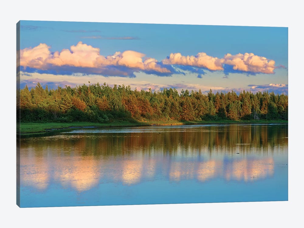 Canada, New Brunswick, Richibucto. Clouds reflected in an inlet at sunset. by Jaynes Gallery 1-piece Canvas Artwork