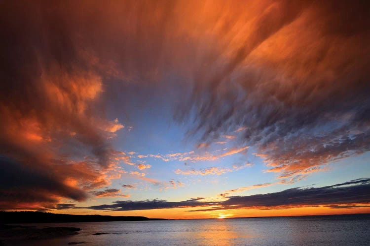 Canada, Nova Scotia, Fox Island. Sunset on Chedabucto Bay.