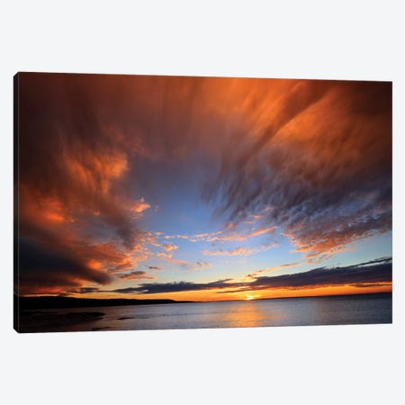Canada, Nova Scotia, Fox Island. Sunset on Chedabucto Bay. Canvas Print #JYG450} by Jaynes Gallery Canvas Wall Art