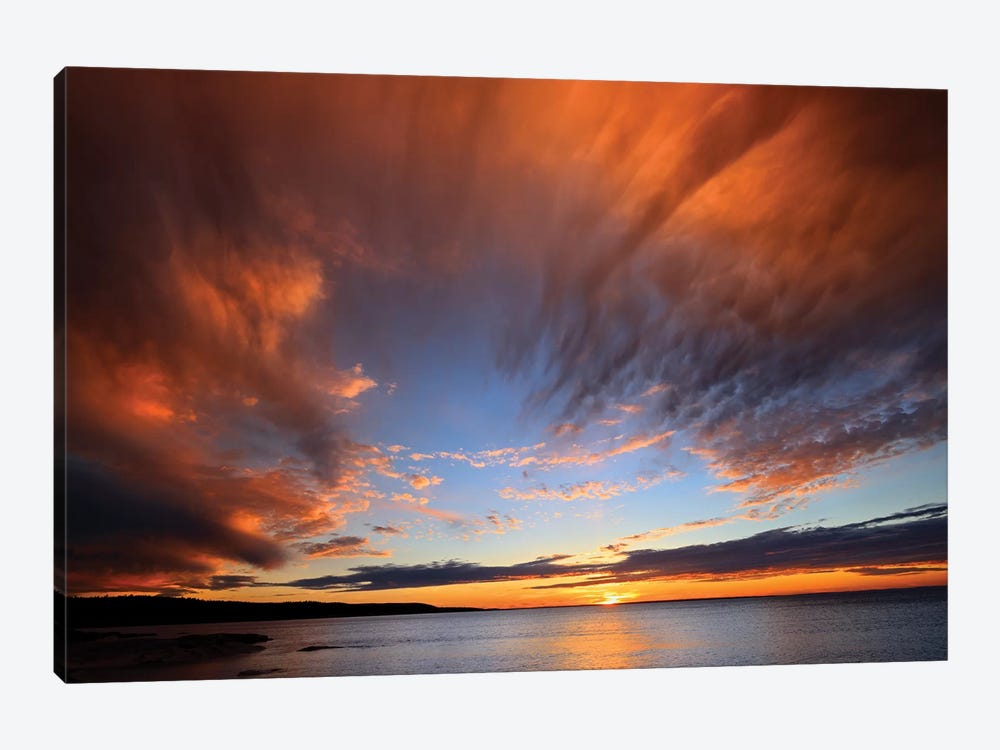 Canada, Nova Scotia, Fox Island. Sunset on Chedabucto Bay. by Jaynes Gallery 1-piece Canvas Art