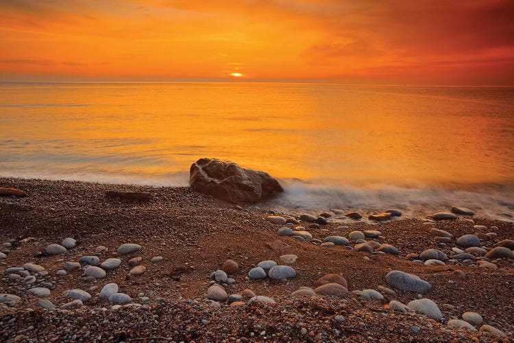 Canada, Nova Scotia, Pleasant Bay. Sunset on Gulf of St. Lawrence. by Jaynes Gallery wall art